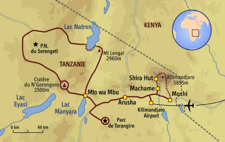 Carte de la Tanzanie